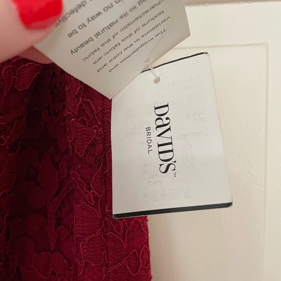 David Bridal One Shoulder Bridesmaid dress in candy apple size 16 - Picture 3 of 5